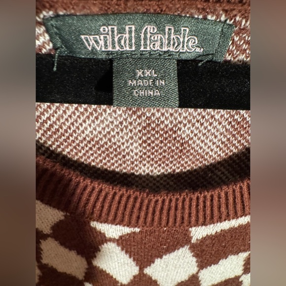 WILD FABLE Sweater Dress Brown & White Abstract Dress Womens M-XL, Juniors XXL - Picture 3 of 7